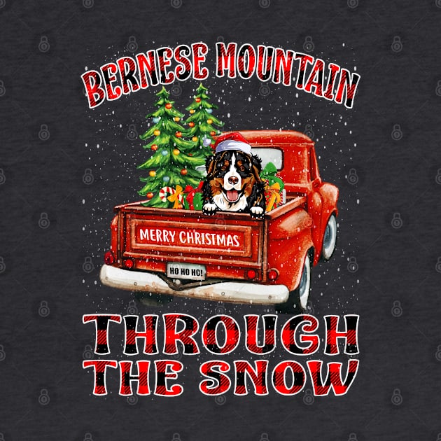 Christmas Bernese Mountain Through The Snow Dog Santa Truck Tree by intelus